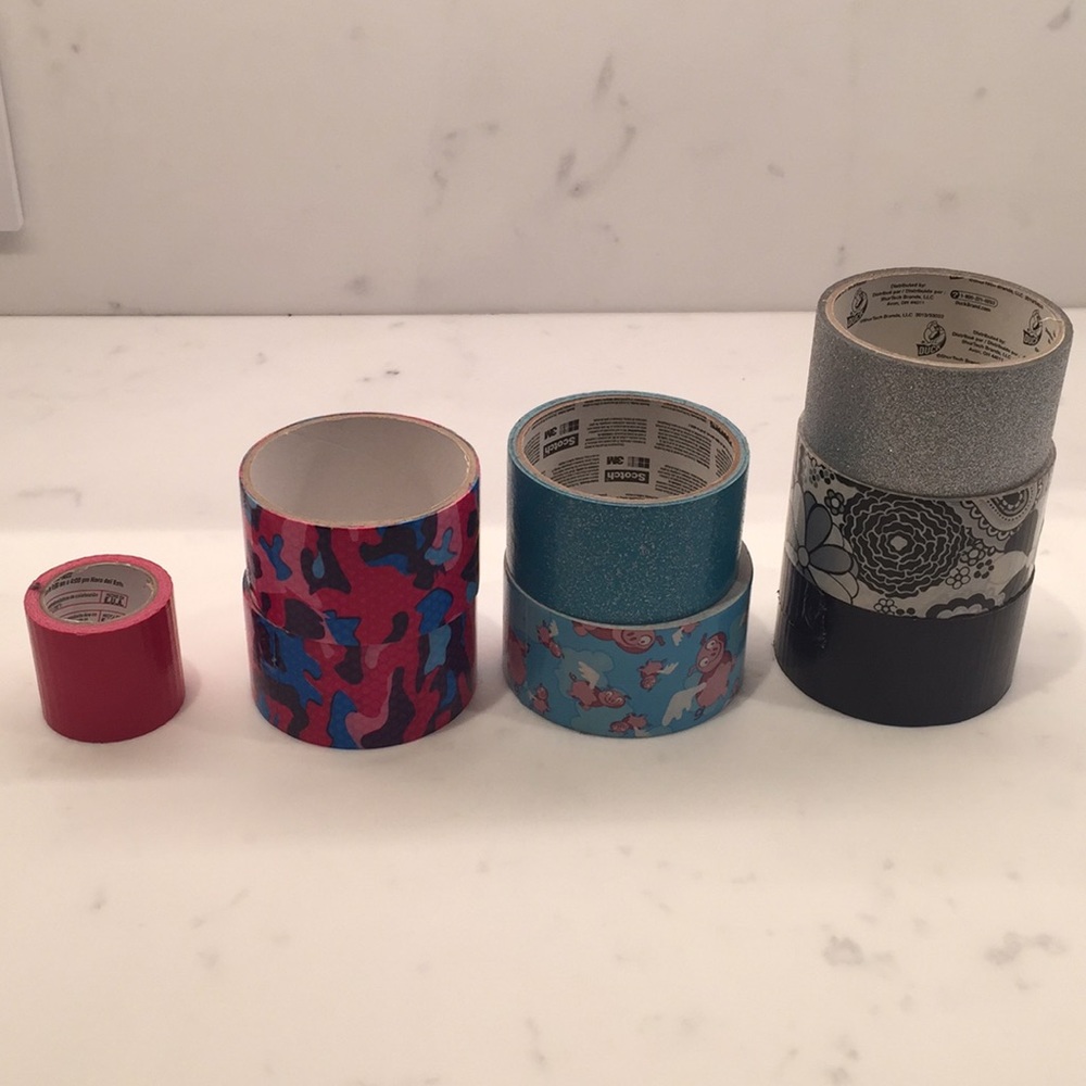 Giant Duck Tape bundle with 7 big and 1 small roll